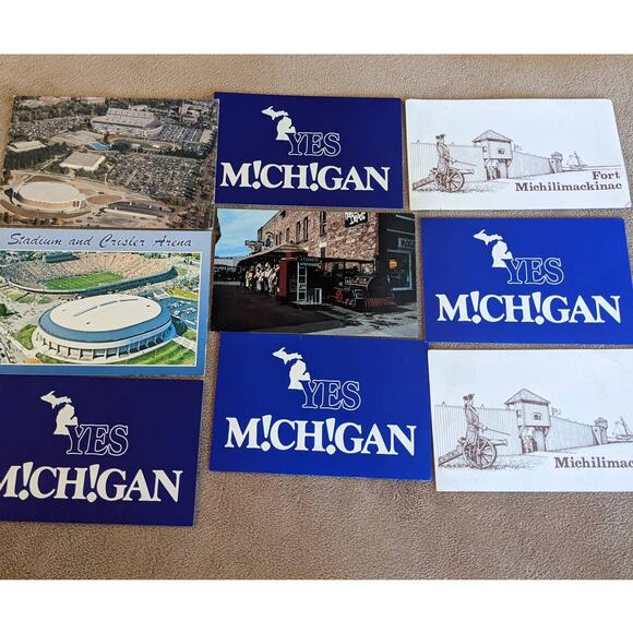 Vintage Michigan Postcard Lot 5 State University East Lansing Ft Michilimackinac - Picture 1 of 13